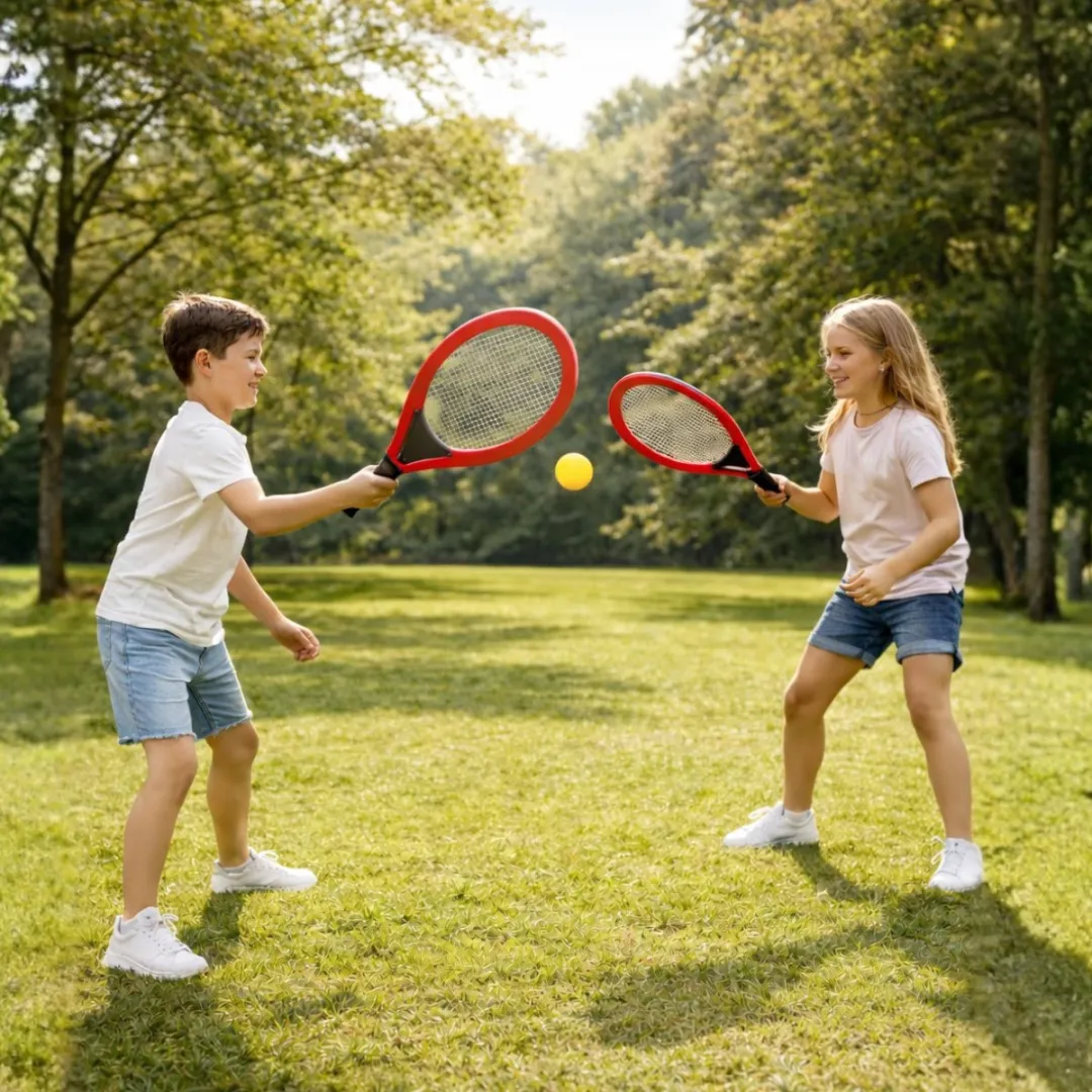Eddy Toys Giant Tennis Set - 4-delig - o.a. oranje/rood/blauw
