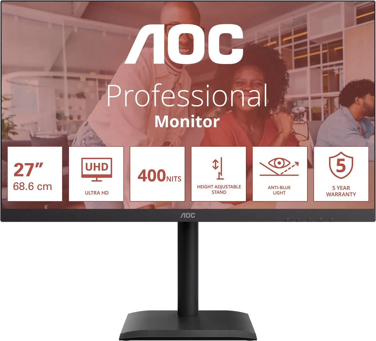 AOC E4 U27E4CV computer monitor 68,6 cm (27") 3840 x 2160 Pixels 4K Ultra HD LED