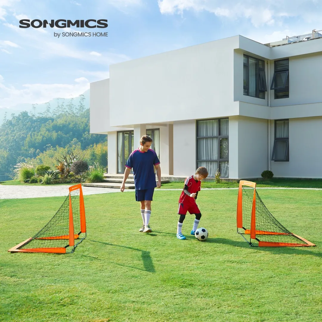 Songmics Pop-up Voetbaldoel 2 Stuks - Oranje
