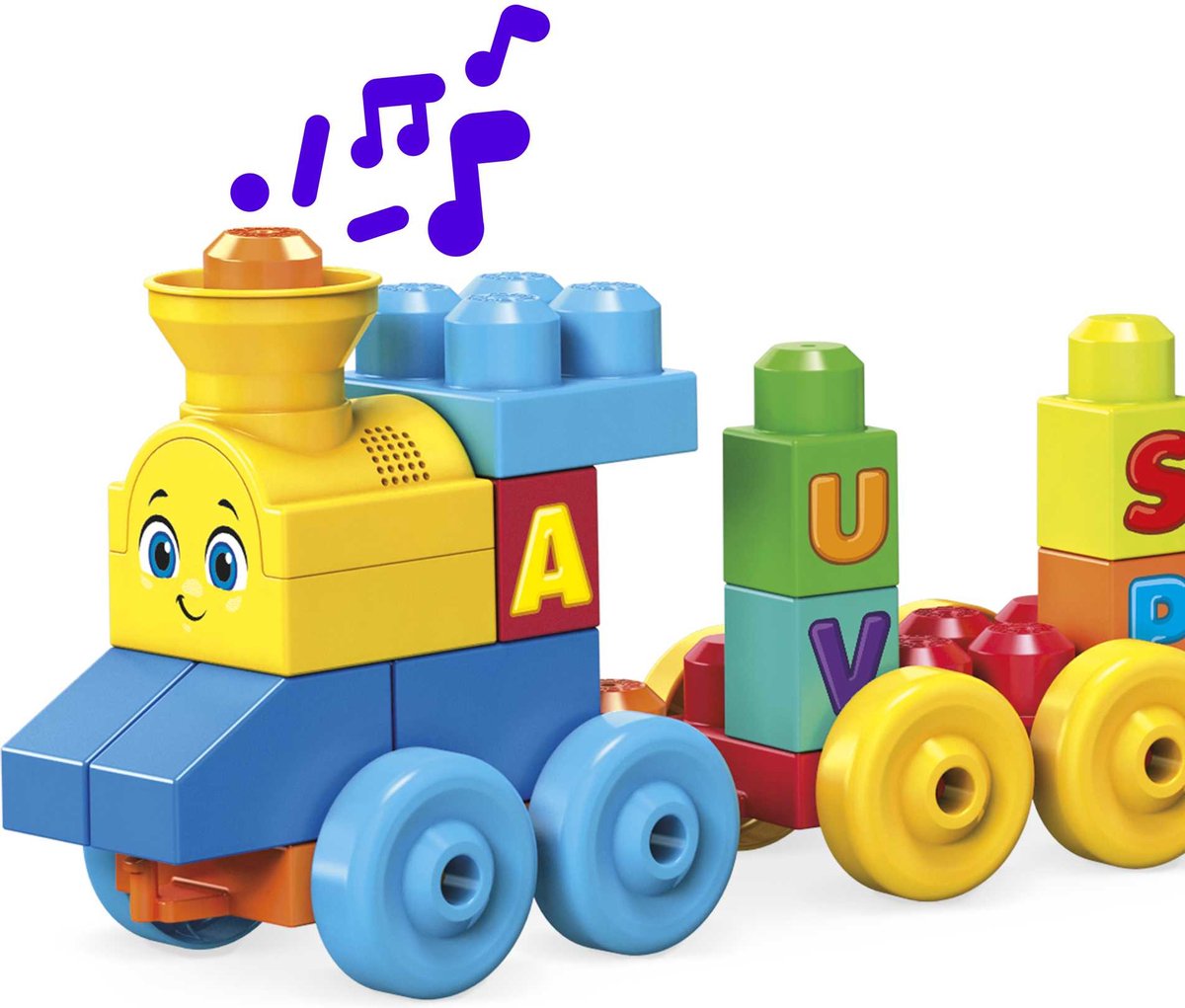 MEGA Bloks ABC muziektrein - Educatieve bouwblokken voor 1-5 jaar - 50 blokken