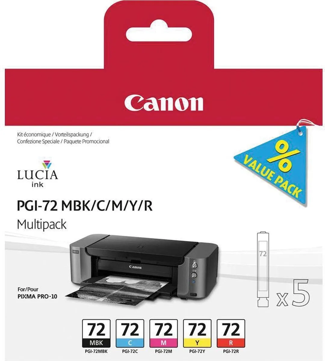 Canon PGI-72 Inktcartridge - 510 pagina's - Cyaan/Magenta/Geel/Rood
