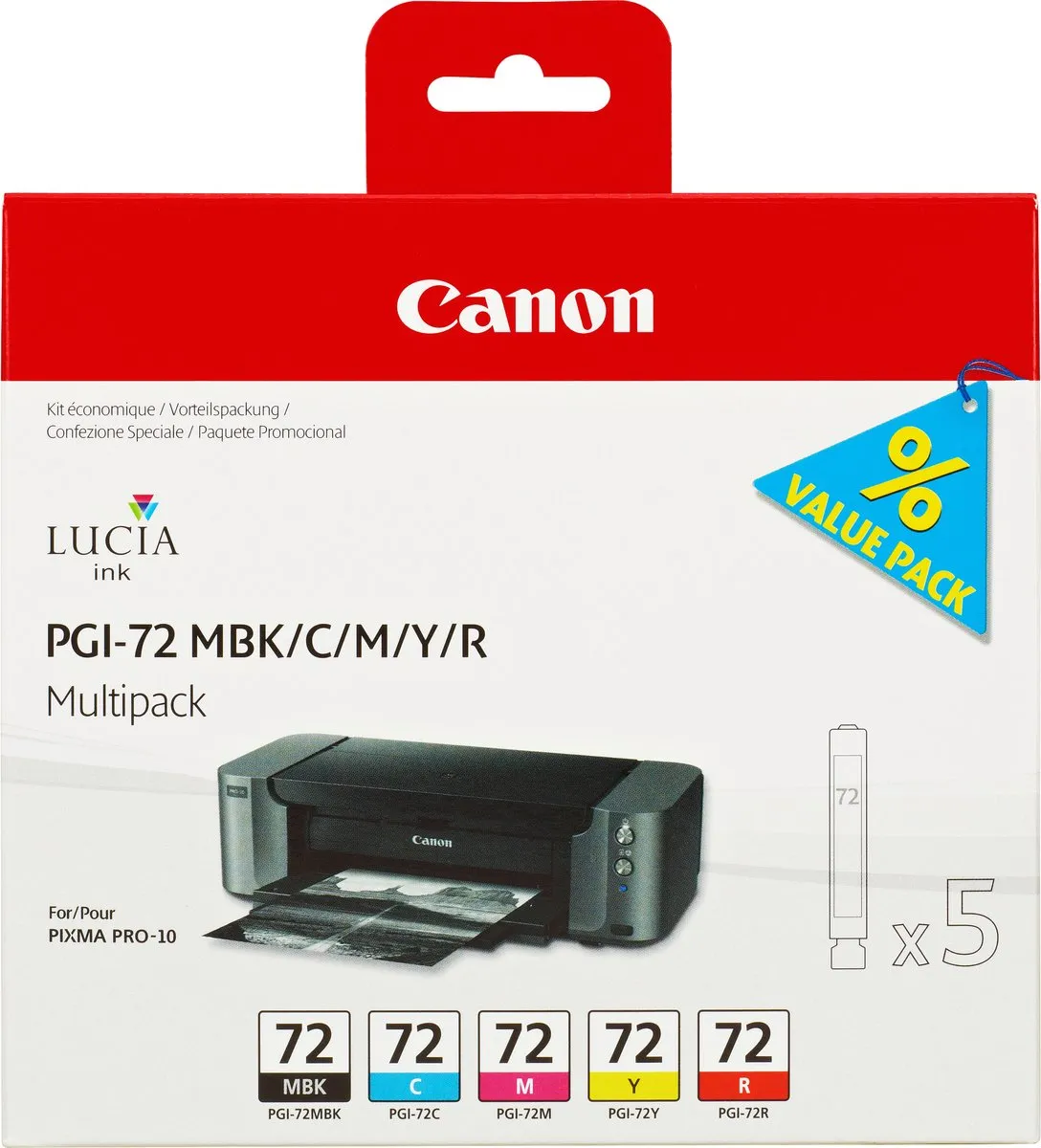Canon PGI-72 Inktcartridge - 510 pagina's - Cyaan/Magenta/Geel/Rood