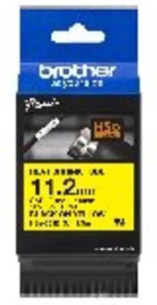 Brother HSE631E Labeltape Krimpkous - Geel/Zwart 11.2mm - 1.5m