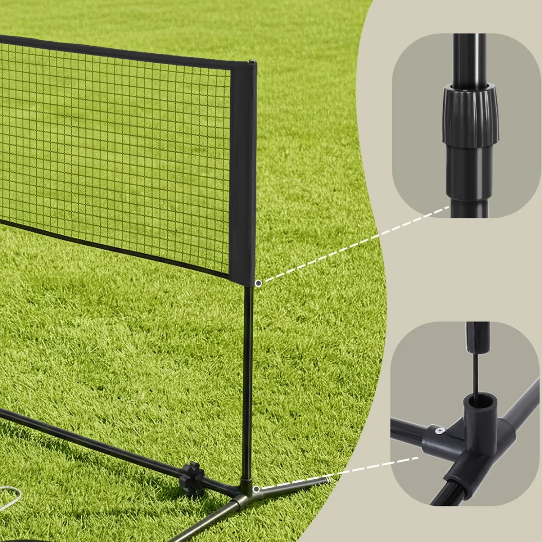 Songmics SYQ500HV1 Badmintonnet - Verstelbaar 100-150cm - 4 Pennen