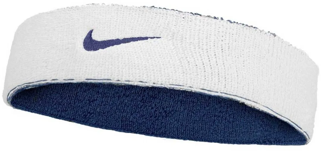 Nike Swoosh Classic Reversible Haarband - Blauw/Wit