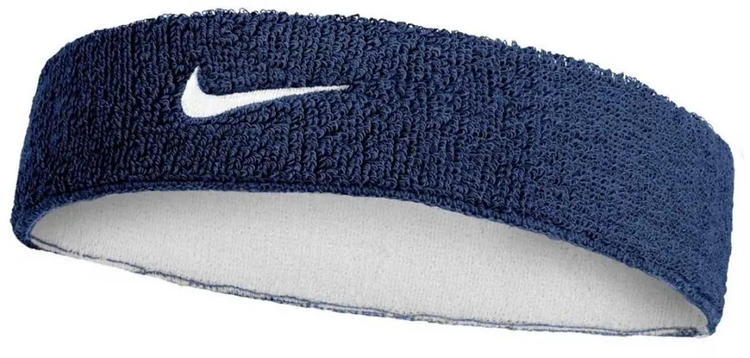 Nike Swoosh Classic Reversible Haarband - Blauw/Wit