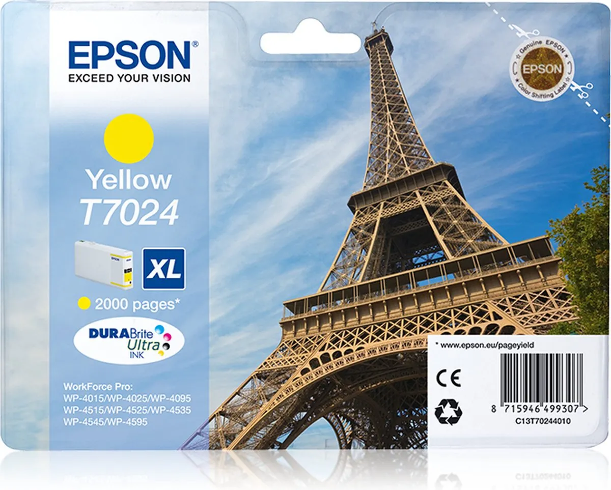 Epson T7024 Geel Inktcartridge XL - 21ml