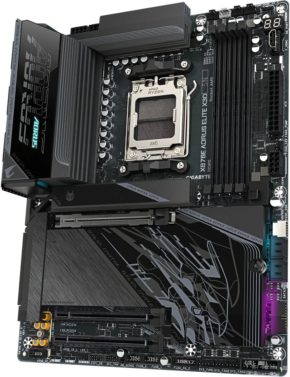 Gigabyte X870E Aorus Elite X3D X870E AM5 Moederbord