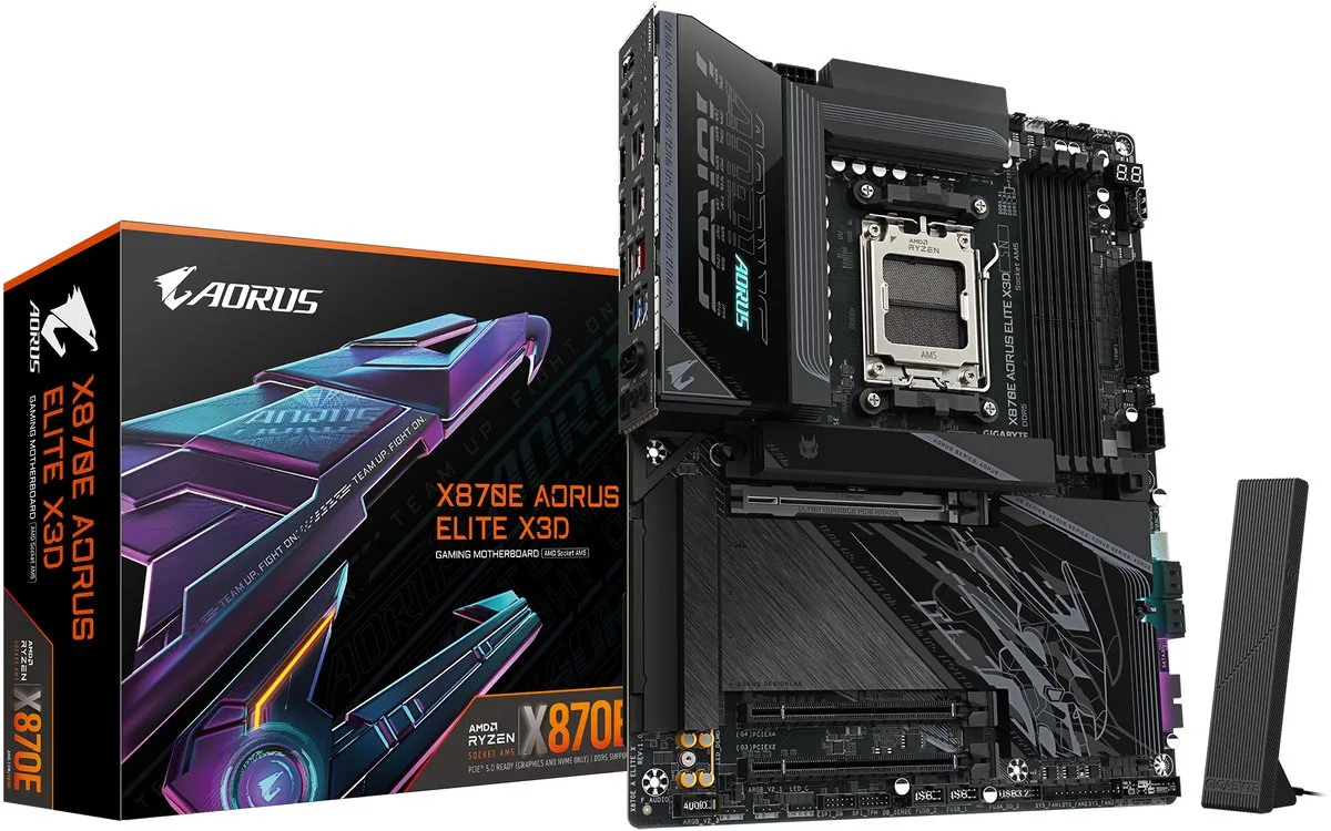 Gigabyte X870E Aorus Elite X3D X870E AM5 Moederbord