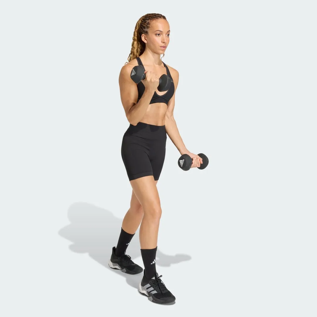 Adidas Performance Workout Essentials Knit Scrunch Legging 5-Inch - Zwart