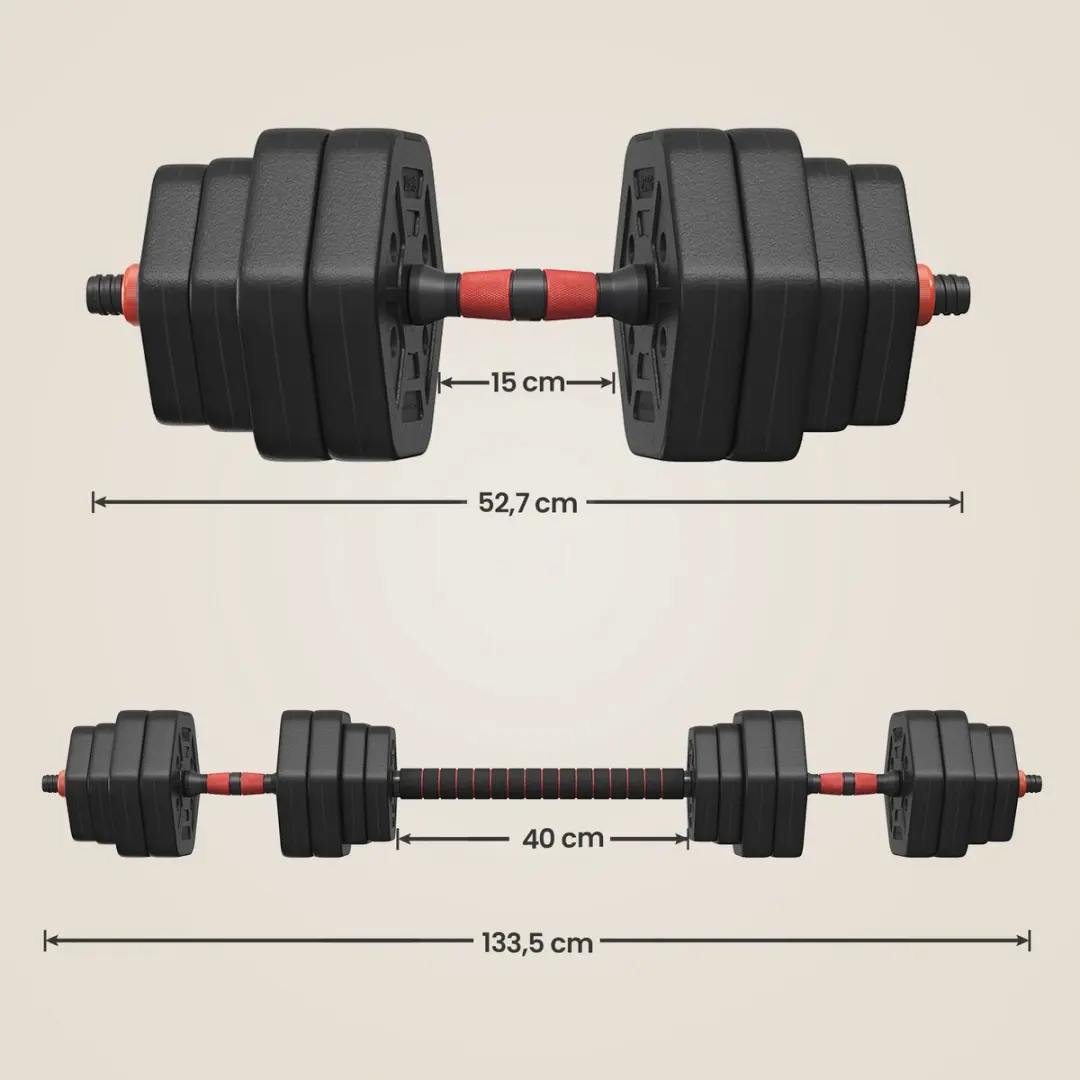 Songmics Halterset 30kg - Hexagon Dumbbells - Zwart