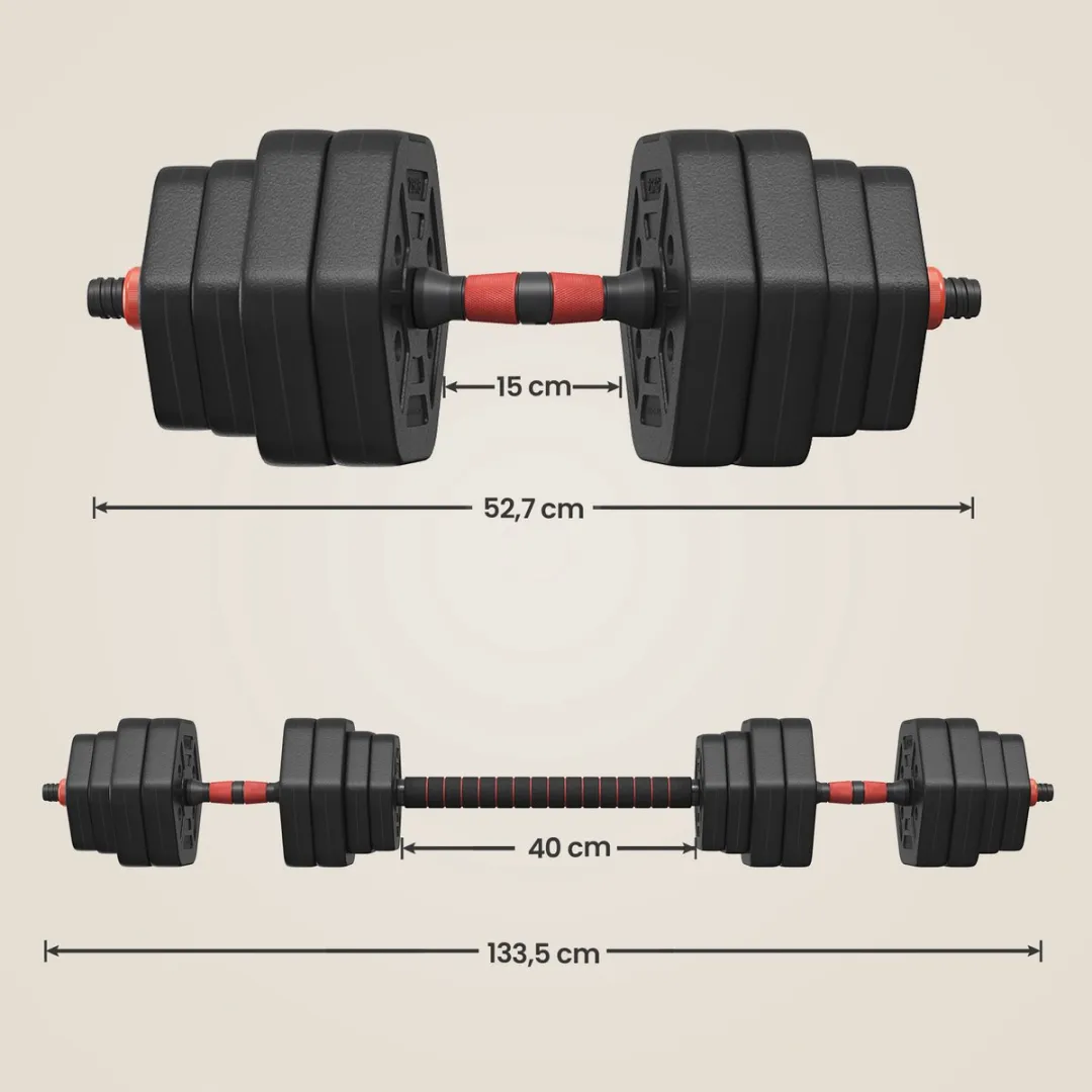 Songmics Halterset 30kg - Hexagon Dumbbells - Zwart