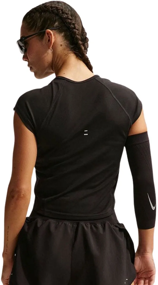 Nike Dri-FIT Tempo Swoosh Run SS Shirt - Maat S - Zwart/Wit