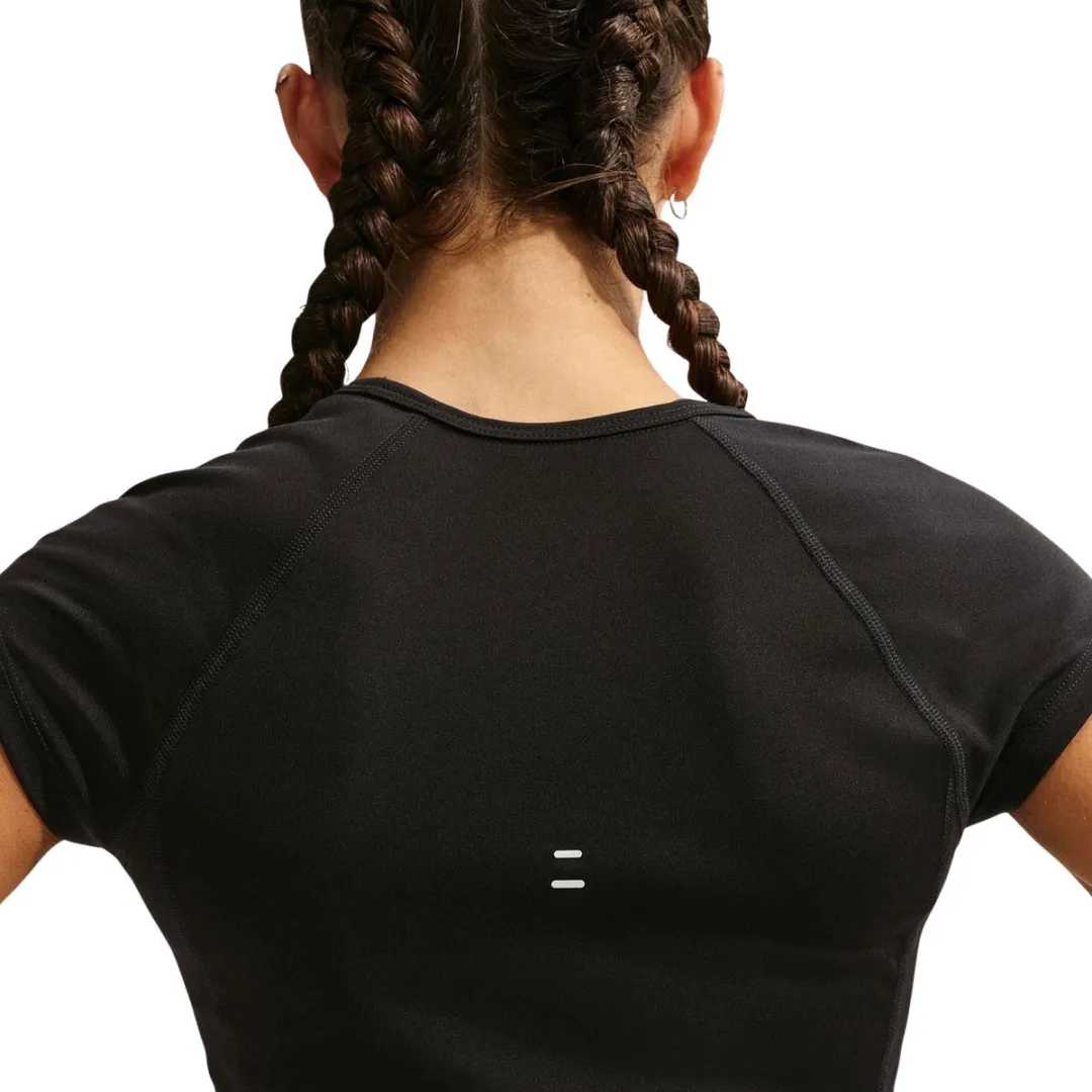 Nike Dri-FIT Tempo Swoosh Run SS Shirt - Maat S - Zwart/Wit