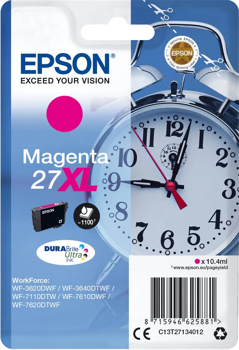Epson 27XL Magenta Inktcartridge - 1100 pagina's