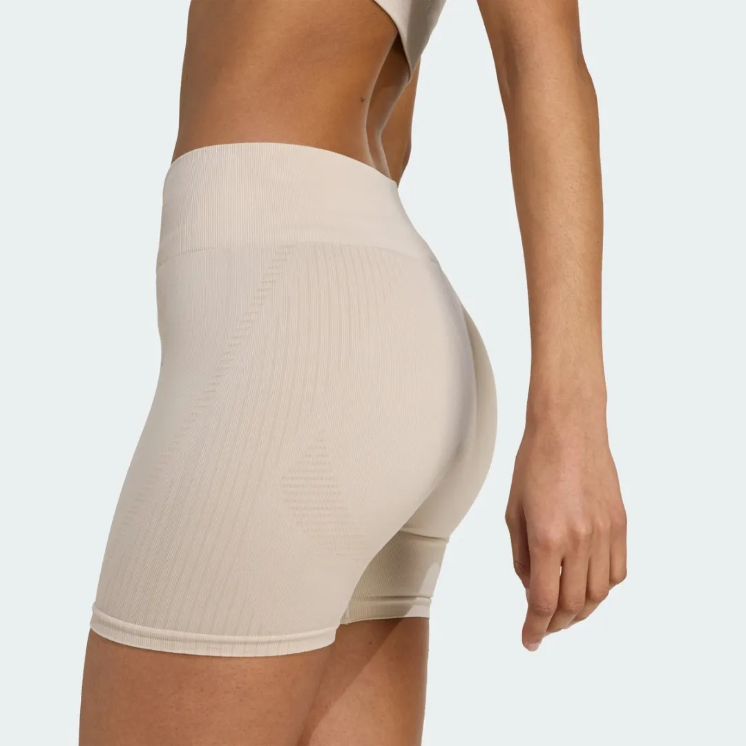adidas Performance Workout Essentials Knit Legging 4-Inch - L - Beige - afbeelding 6 van 6