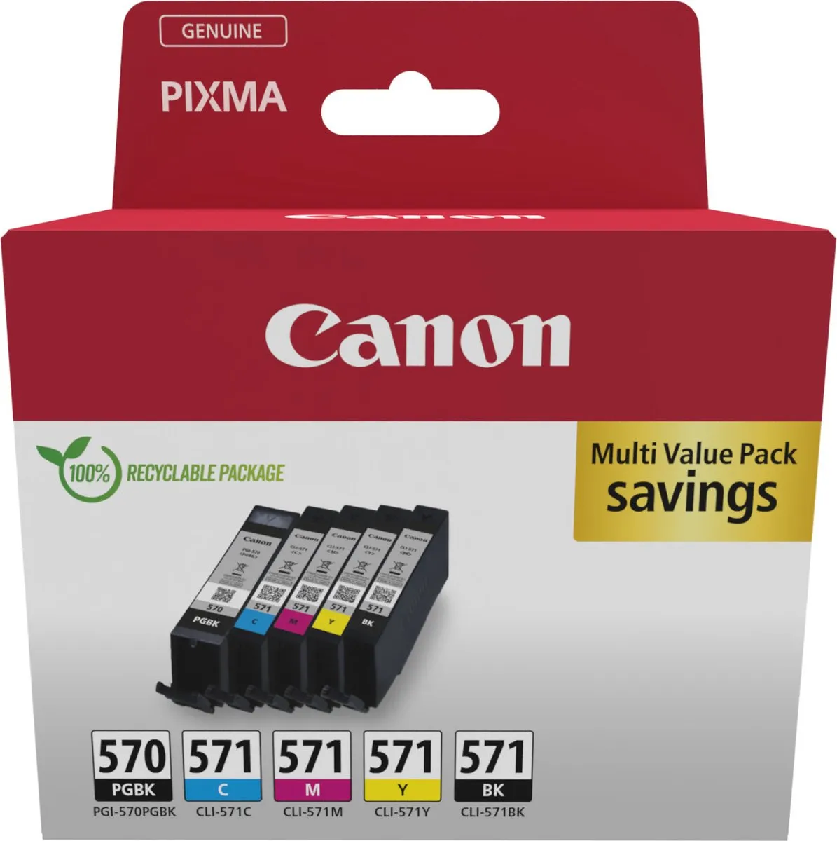 Canon PGI-570/CLI-571 Inktcartridges - 1105 Pagina's - Zwart & Kleur