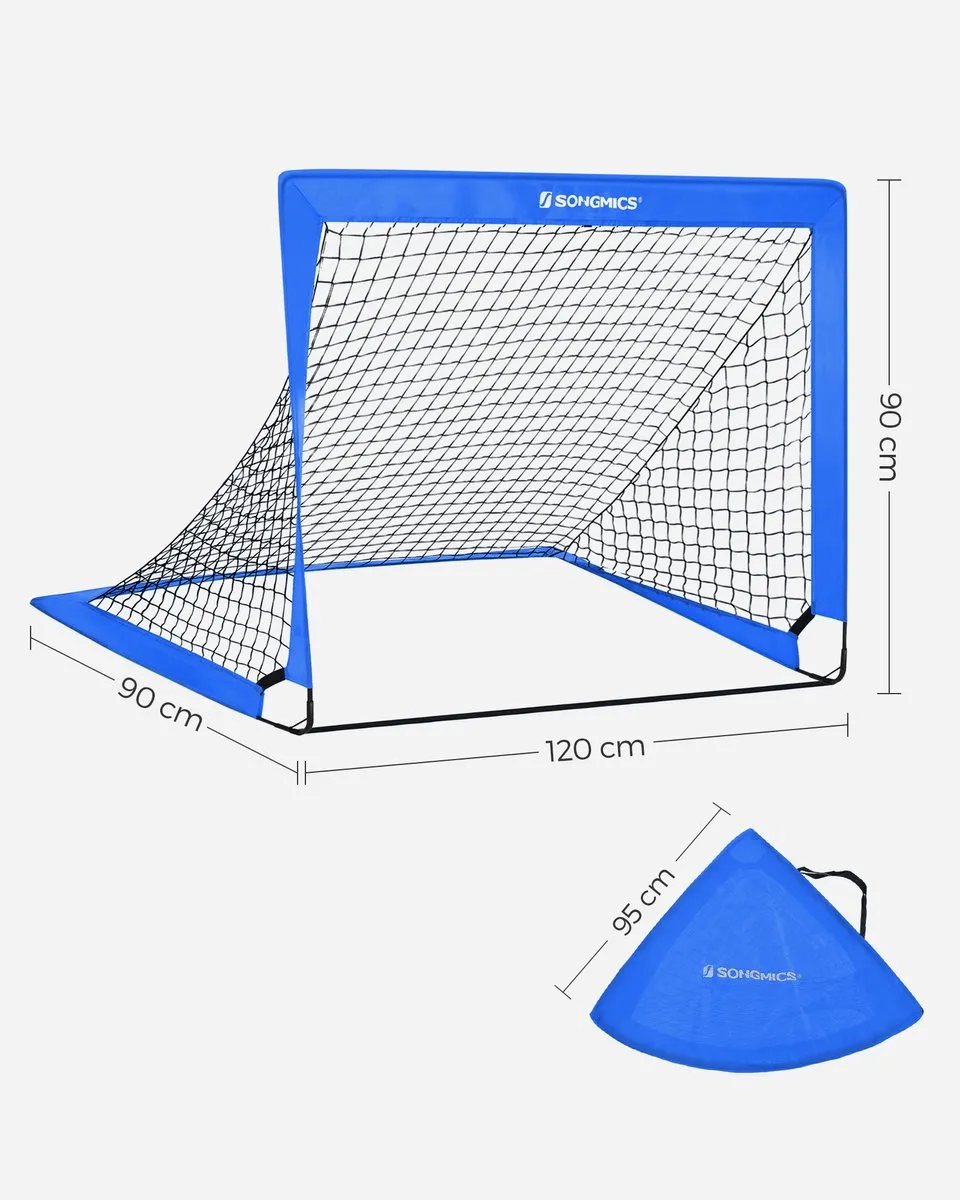 Songmics Pop-up Voetbaldoel Set 2 Stuks - Blauw