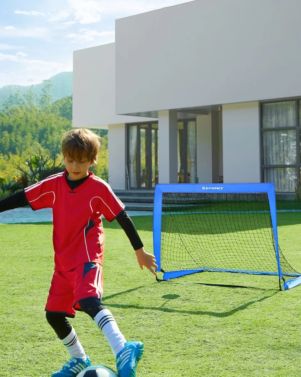 Songmics Pop-up Voetbaldoel Set 2 Stuks - Blauw - afbeelding 6 van 6