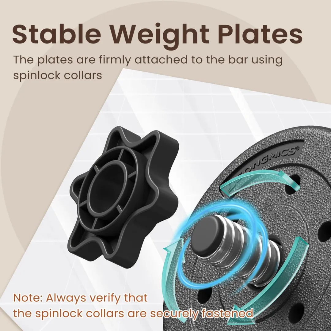 Songmics Halterset Inktzwart - 2x10kg Verstelbaar