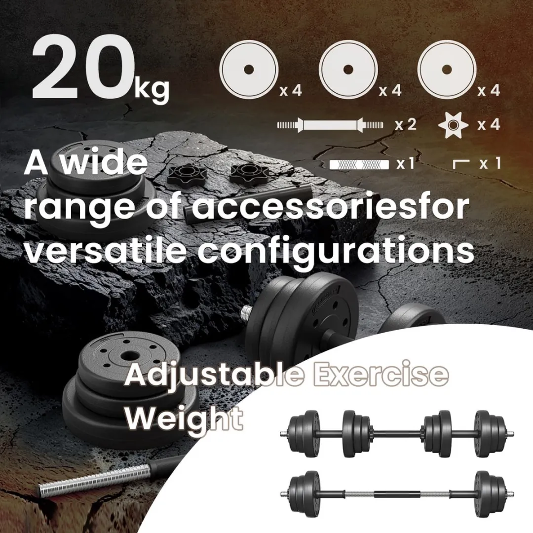 Songmics Halterset Inktzwart - 2x10kg Verstelbaar