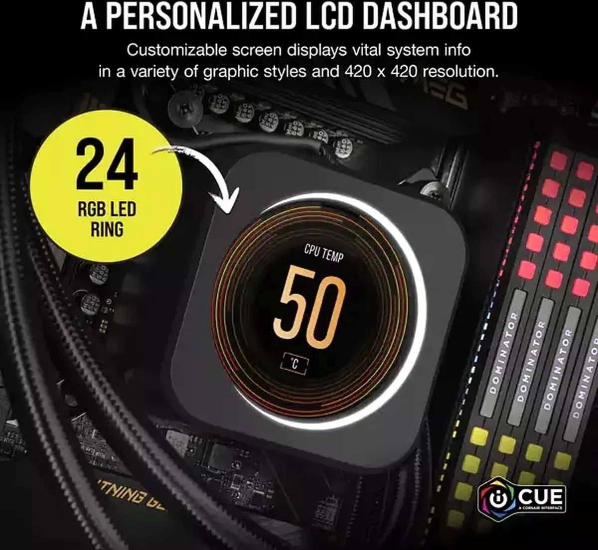 Corsair iCUE ELITE CW-9060056-WW LCD-Statusscherm - Zwart - afbeelding 5 van 5