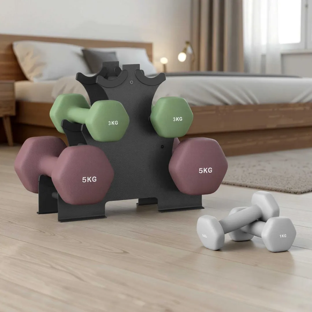 Songmics SYL618MZ02 Hexagon Dumbbellset - 6 Stuks - Neopreen Coating