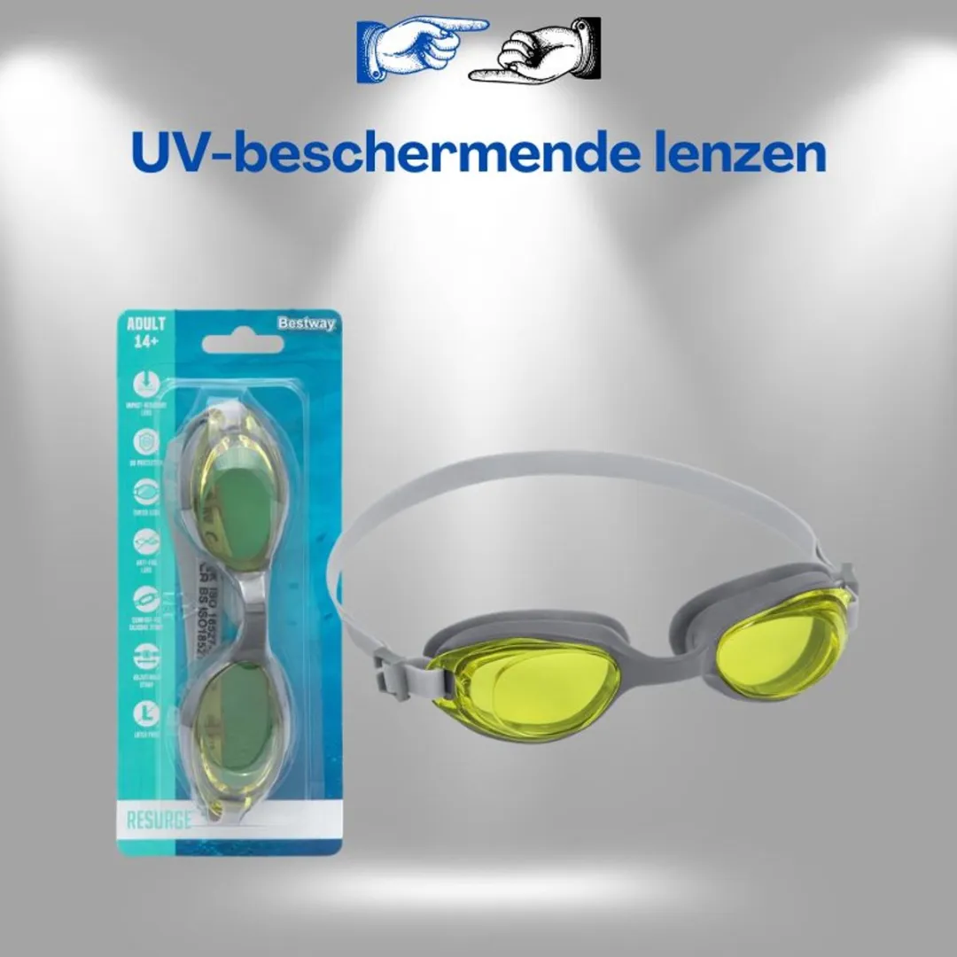 Bestway Zwembril 21051 - Anti-Fog UV Bescherming - Grijs/Geel