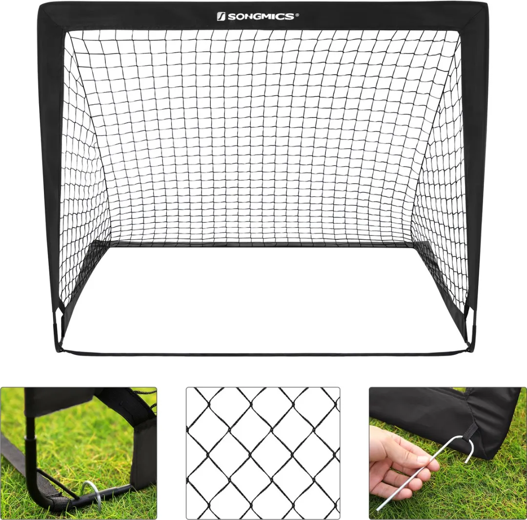 Songmics Voetbaldoel Pop-up Set 2 Stuks - Zwart