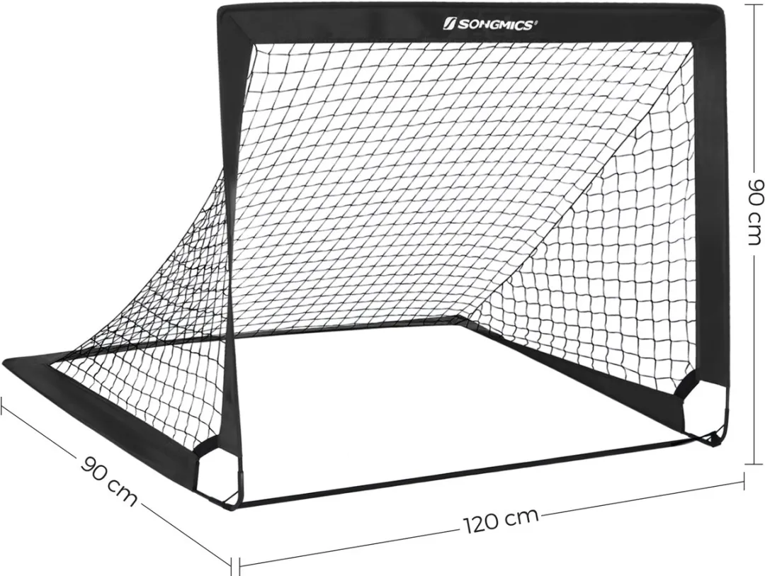 Songmics Voetbaldoel Pop-up Set 2 Stuks - Zwart