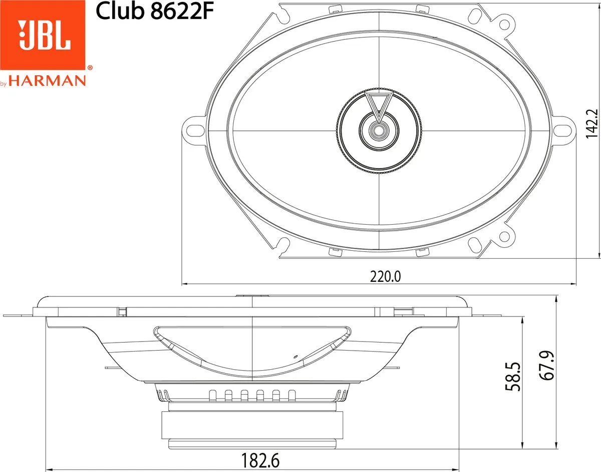 JBL Club 8622F Autospeakers 180W - Zwart