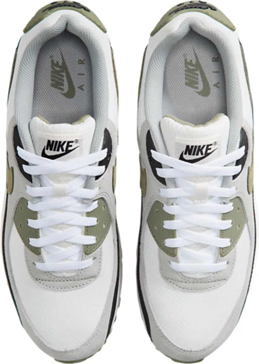 Nike Air Max 90 Sneakers - Maat 44 - Wit/Grijs/Olijfgroen