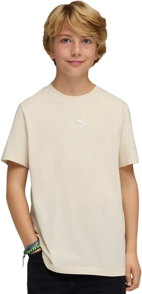 PUMA No.1 Logo Centered Tee - Maat 128 Beige