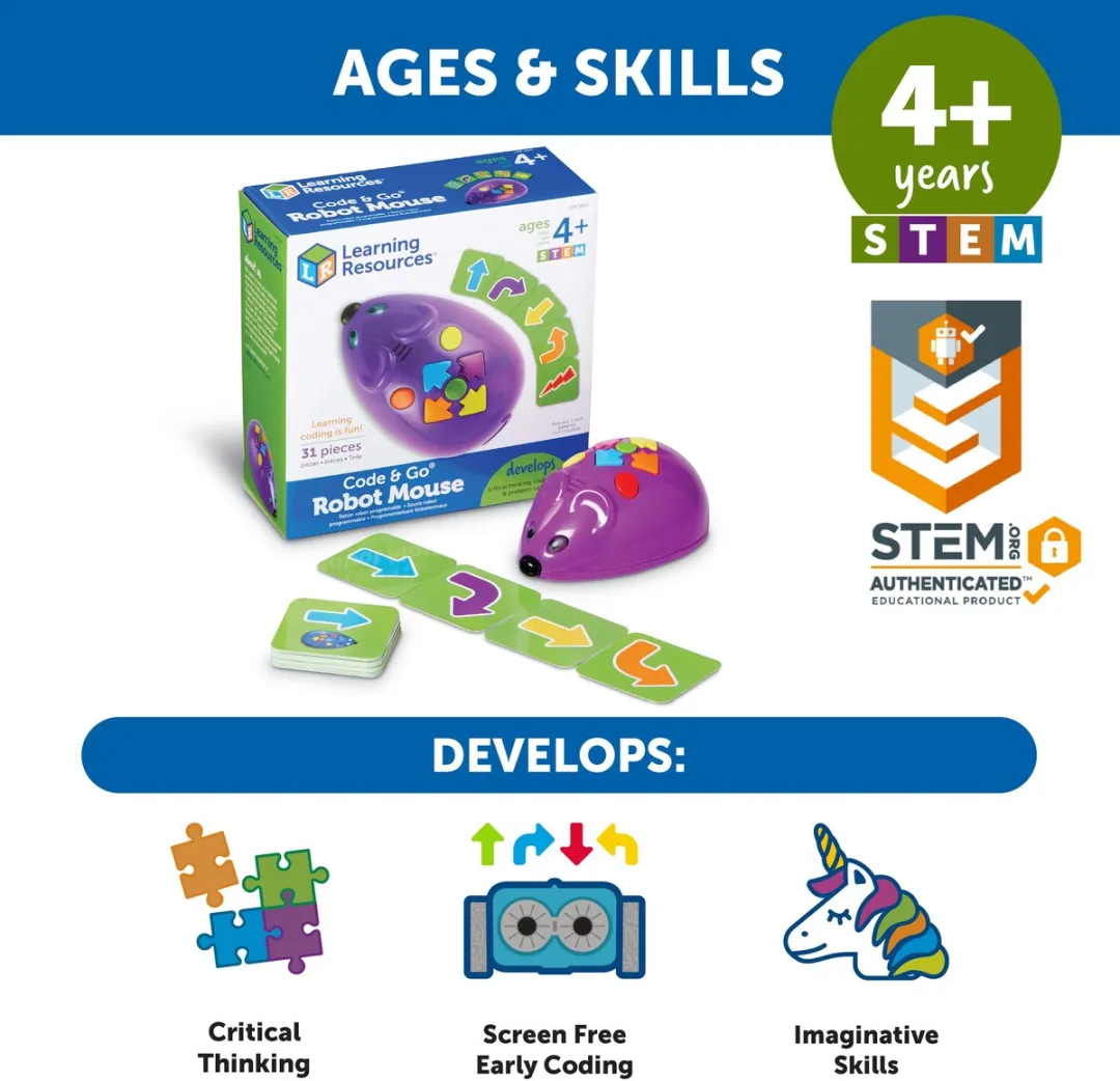 Learning Resources Code & Go Robotmuis - Blauw