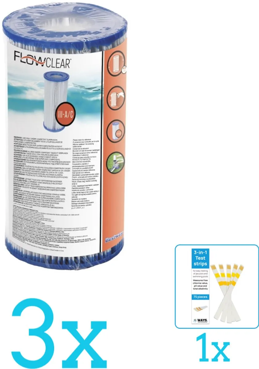 Bestway Flowclear Filtercartridge Type III 3-delig