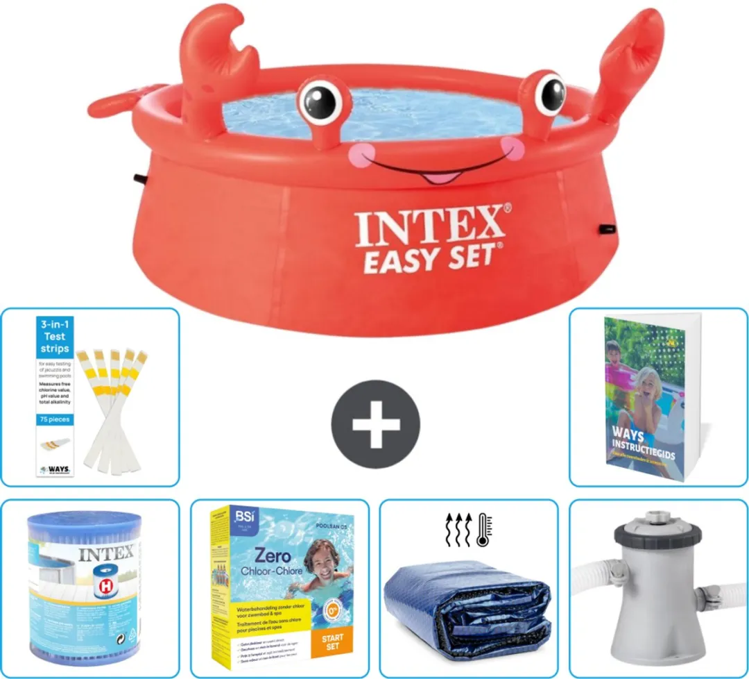 Intex Easy Set Zwembad 183x51cm - Rood - 880L - 7-delig