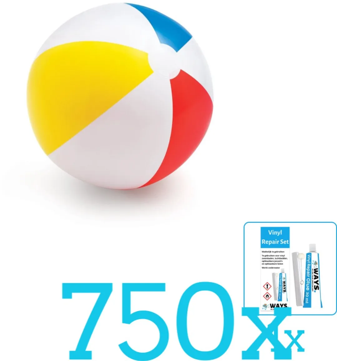 Intex Opblaasbare Strandbal Glossy 51cm - 750-delig