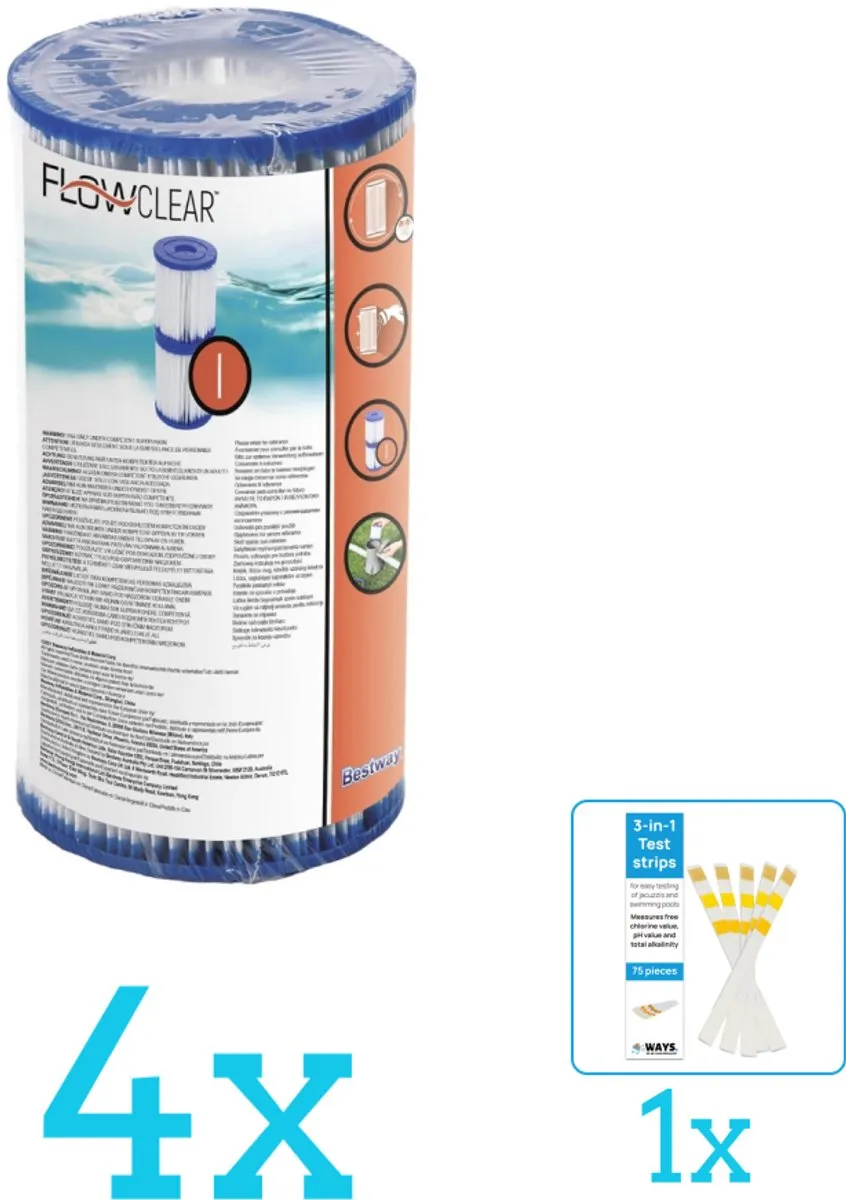 Bestway Flowclear Filtercartridge Type I 4-delig