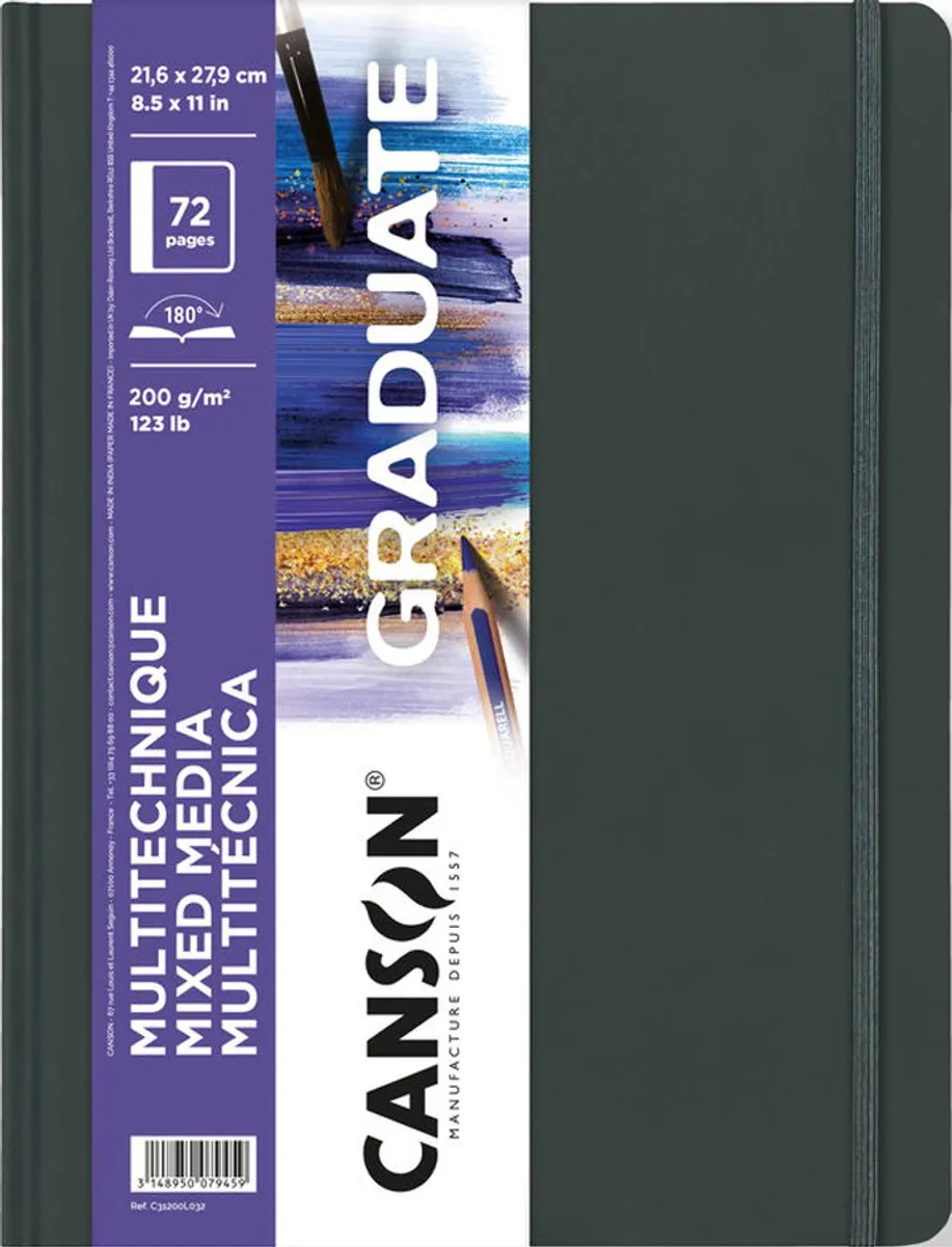 Canson Graduate Mixed Media Schetsboek A5 Hardcover - 72 Pagina's