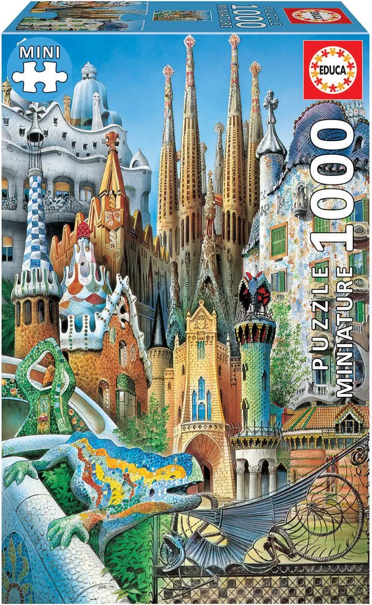 Educa Miniatuur Legpuzzel 1000 Stuks - Collage Gaudi ED11874 - afbeelding 2 van 4