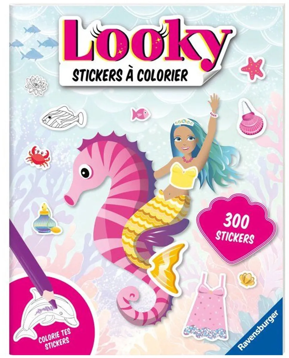 Ravensburger Looky Stickerboek Zeemeermin Roze - 300+ Stickers