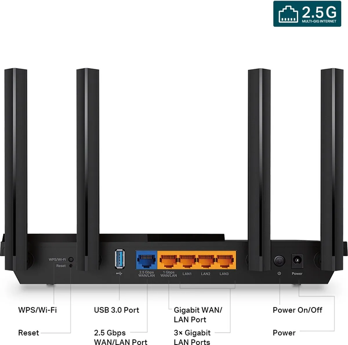 TP-Link Archer AX55 Pro WiFi Router - Zwart