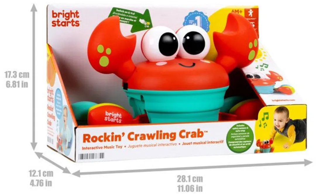 Bright Starts Activity Rockin' Crawling Crab - Rood