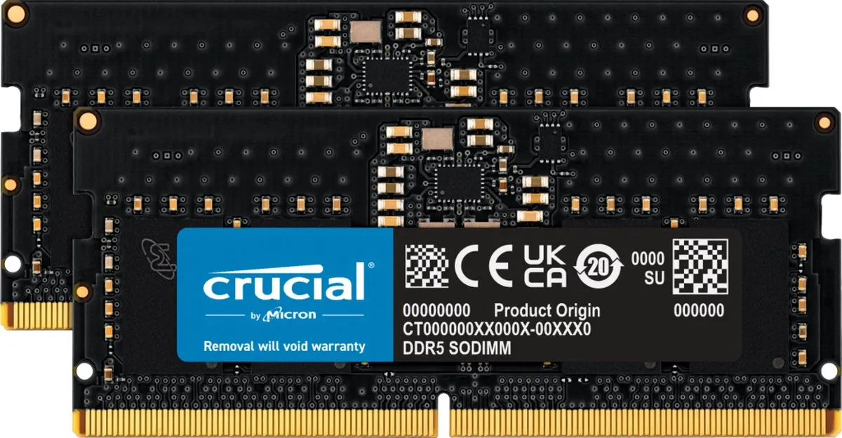 Crucial CT2K8G56C46S5 DDR5 Geheugen 16GB (2x8GB) SO-DIMM