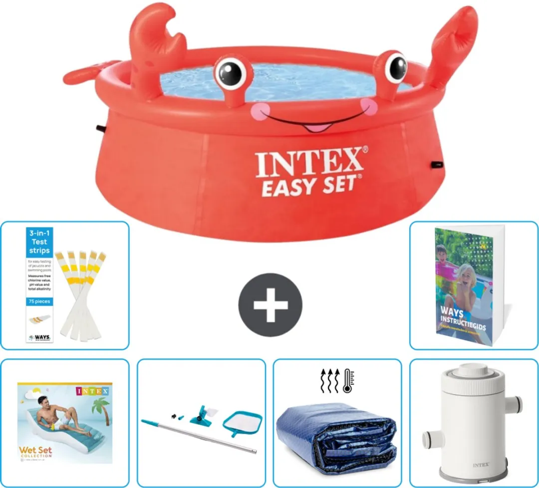 Intex Easy Set Zwembad 183x51cm - 880L - Rood - 7-delig
