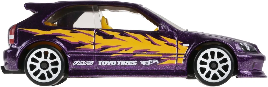 Hot Wheels JKX57 1/64 Honda Civic (EK9) WRX - Paars