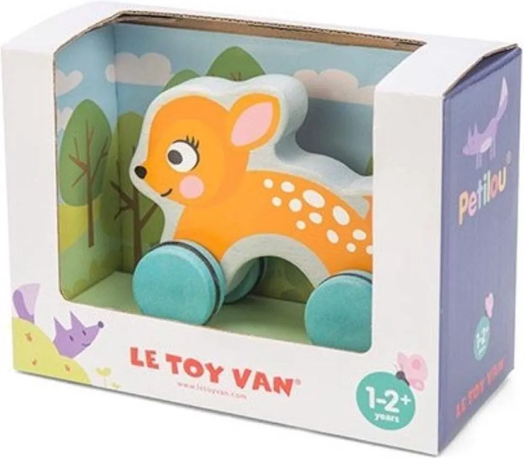 Le Toy Van Petilou Hert Op Wielen PL099 - Oranje/Grijs/Blauw