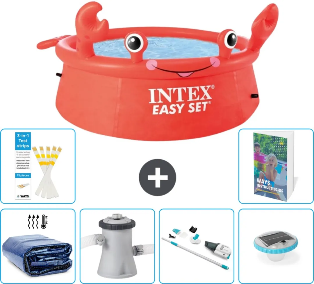 Intex Easy Set Rond Zwembad 183x51cm - Rood - 880L - 7-delig