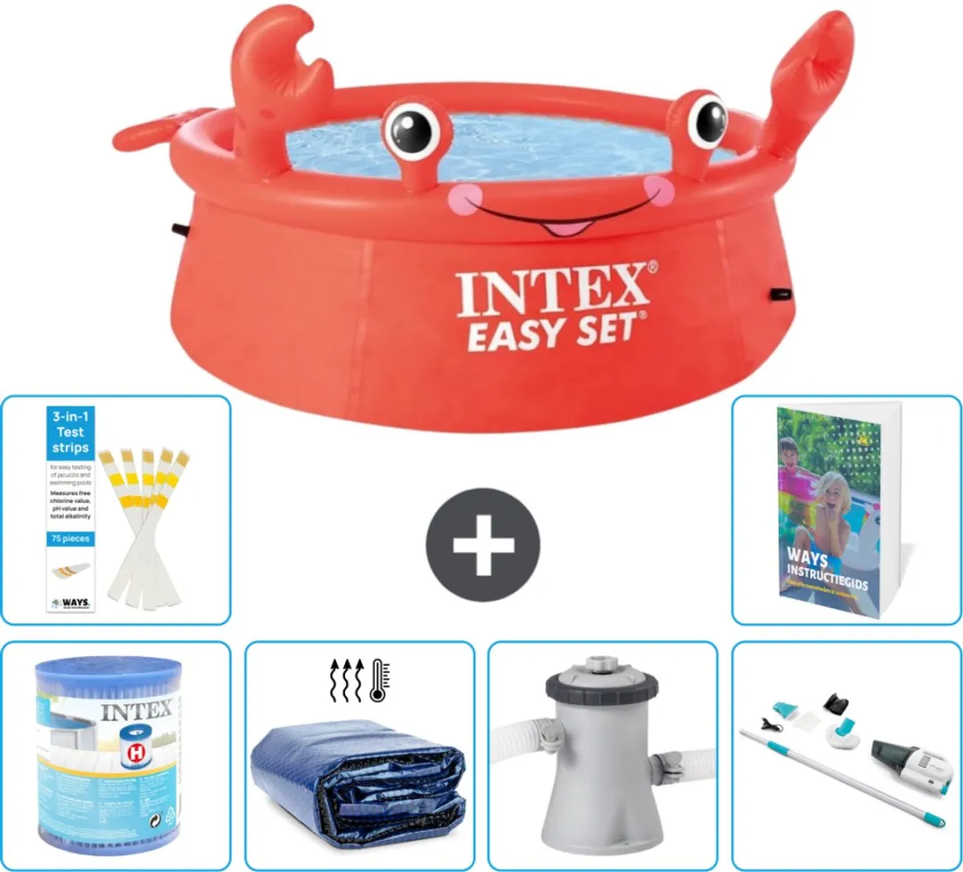 Intex Easy Set Zwembad 183x51cm - 880L - Rood - 7-delig