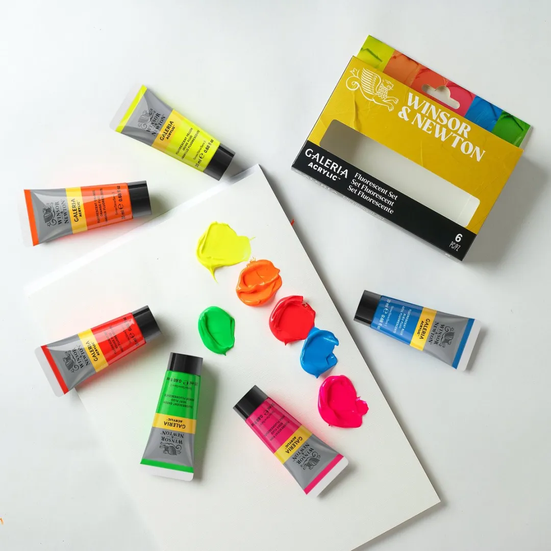 Winsor & Newton Galeria Acrylverf Set Fluorescent - 6 Kleuren 120ml